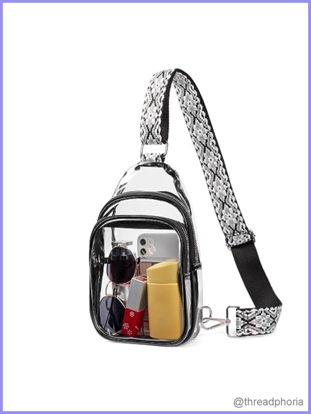 Clear Crossbody Bag Stadium Approved TPU Sling Purse